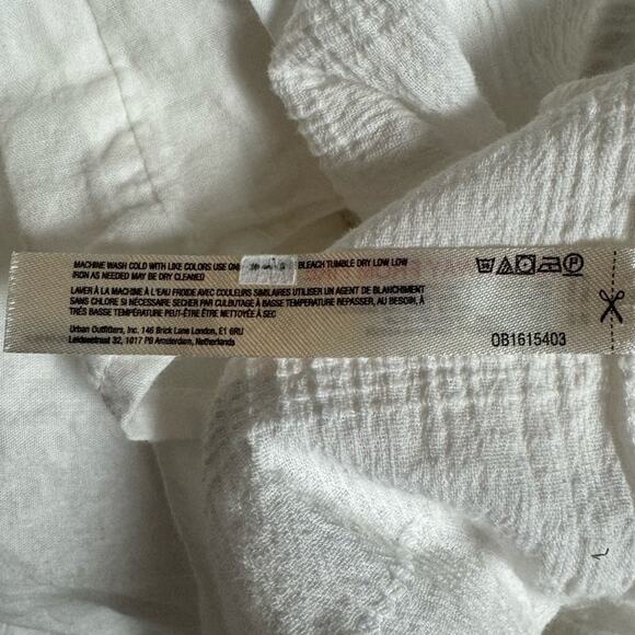 free people | romantic kaylyn gauze textured cotton boho white midi dress sz XS - Picture 9 of 10